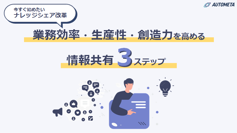 業務効率・生産性・創造力を高める - 情報共有３ステップ -