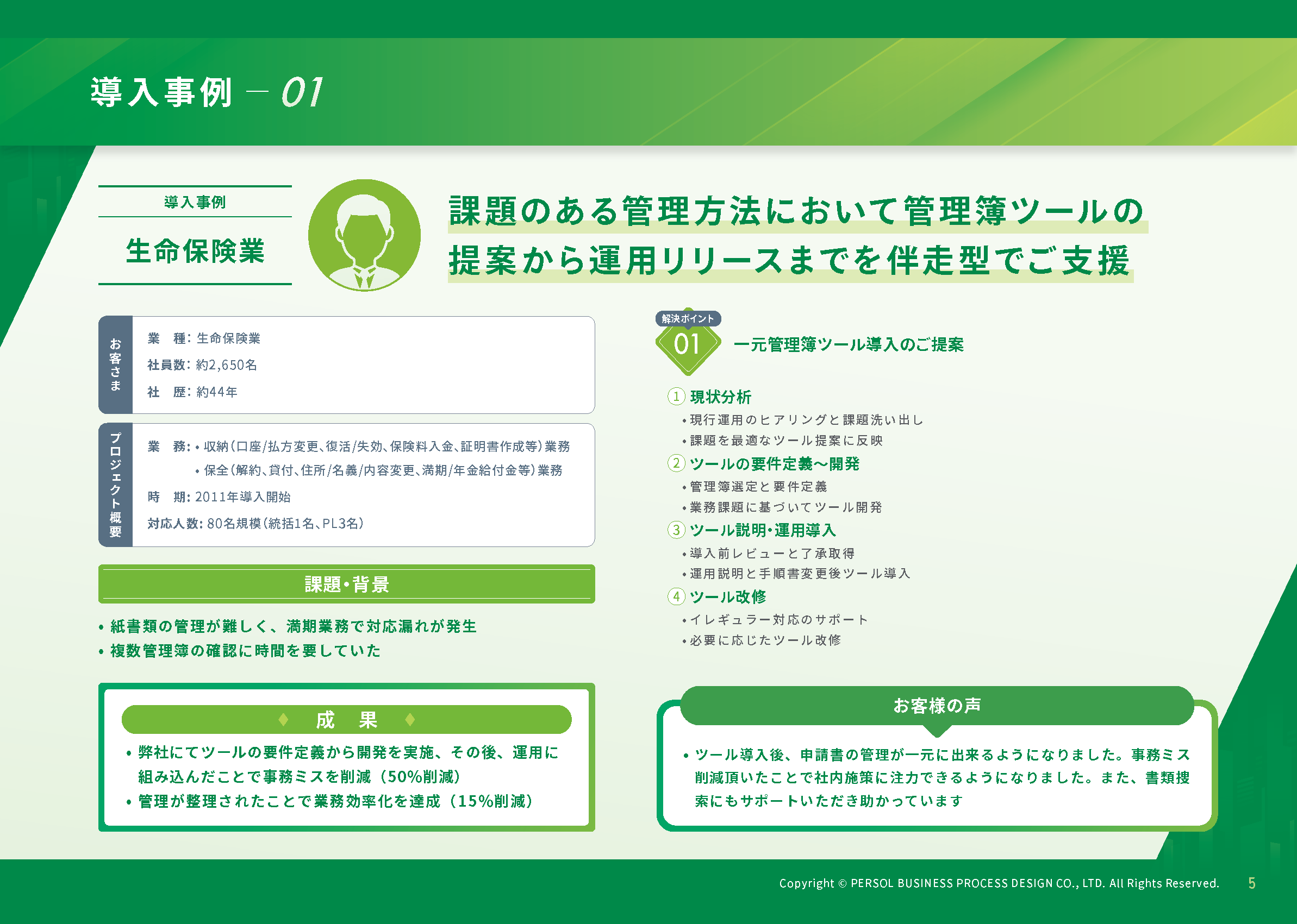 【生命保険BPOサービス】の導入事例