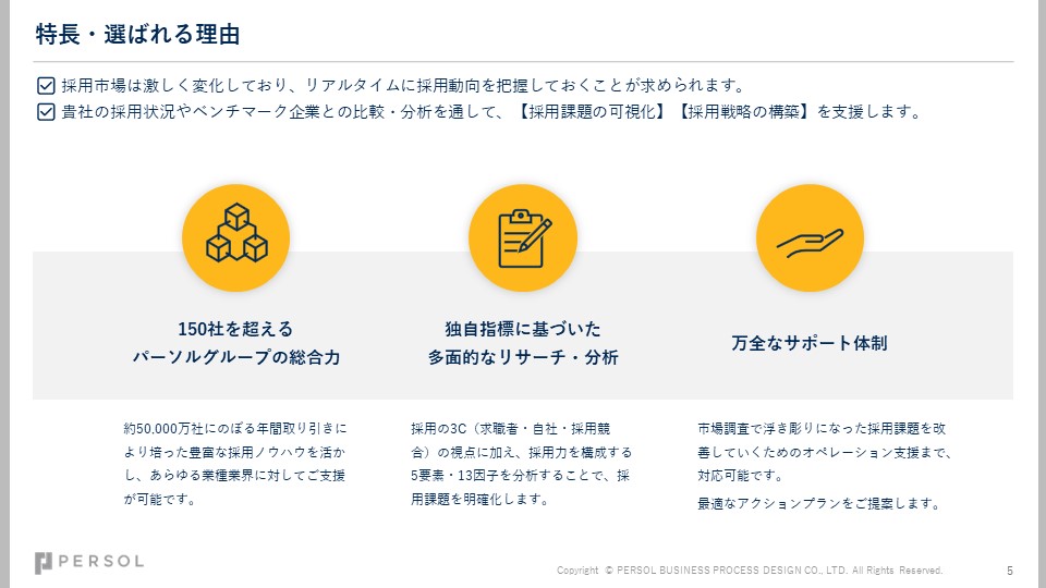 採用市場調査サービスの特長と選ばれる理由について解説