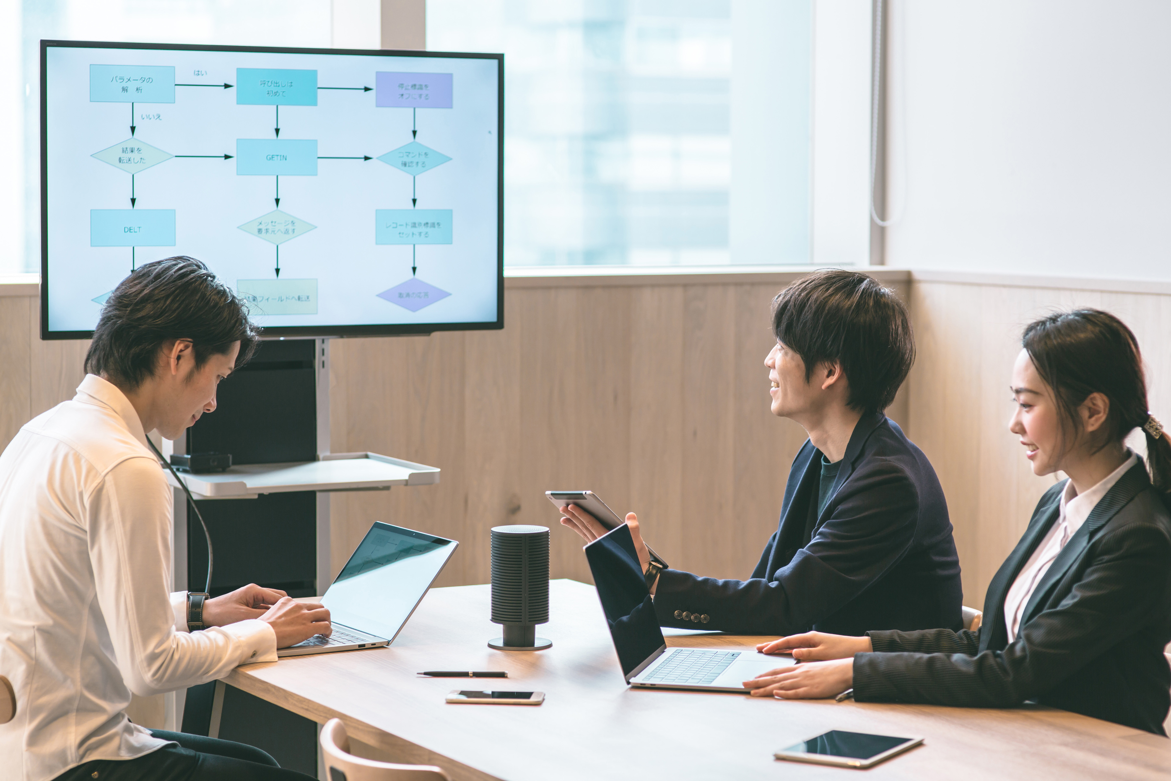 勤務時間インターバル制度の検討中の様子