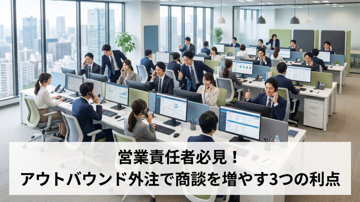営業責任者必見！アウトバウンド外注で商談を増やす3つの利点