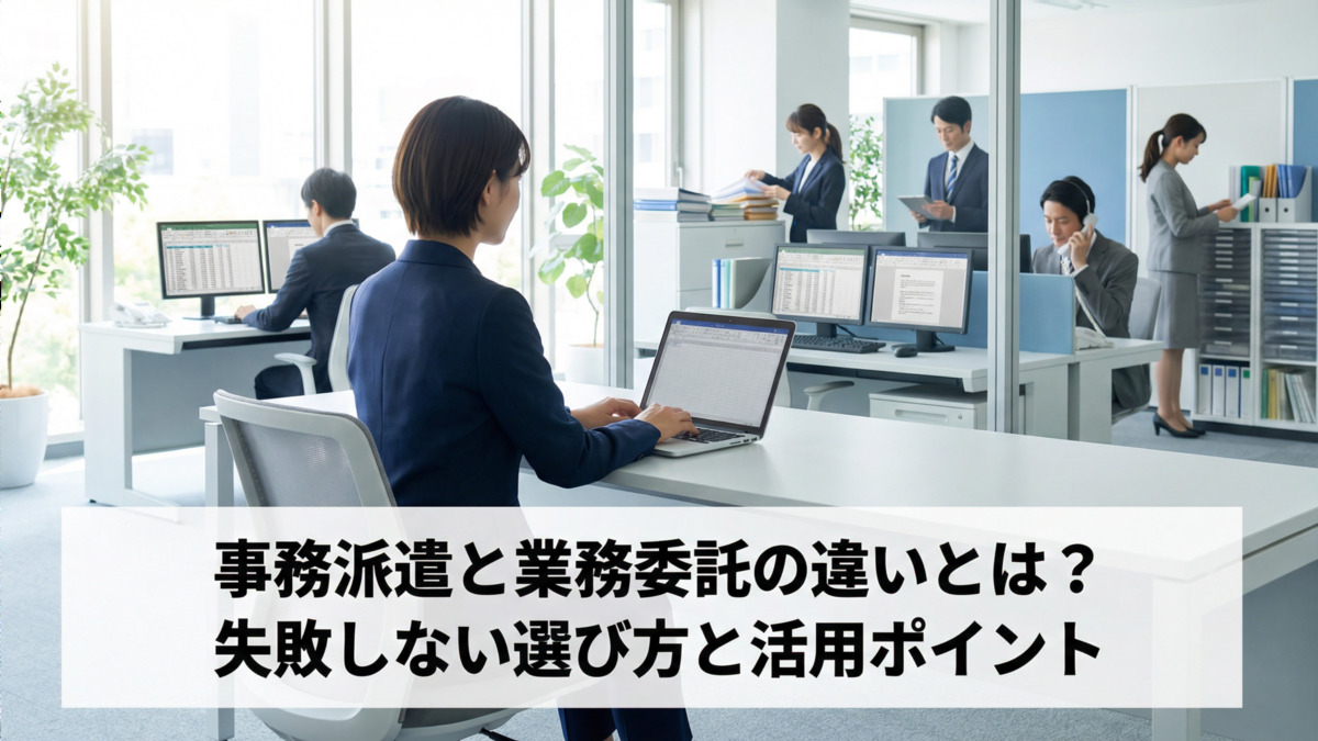 事務派遣と業務委託の違いとは？失敗しない選び方と活用ポイント