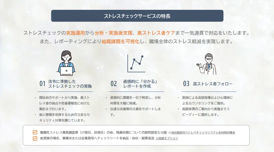 ストレスチェック制度が定着する一方で、 運用面で発生する様々な課題を「ストレスチェックサービス」が解決します。