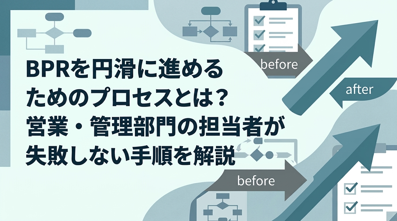 BPRを円滑に進めるプロセスとは｜営業・管理部門の担当者が失敗しない手順を解説
