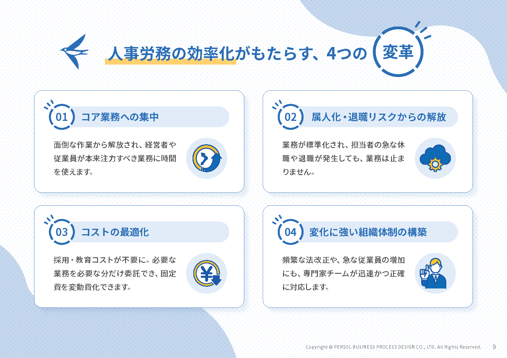 人事労務の効率化がもたらす、4つの変革