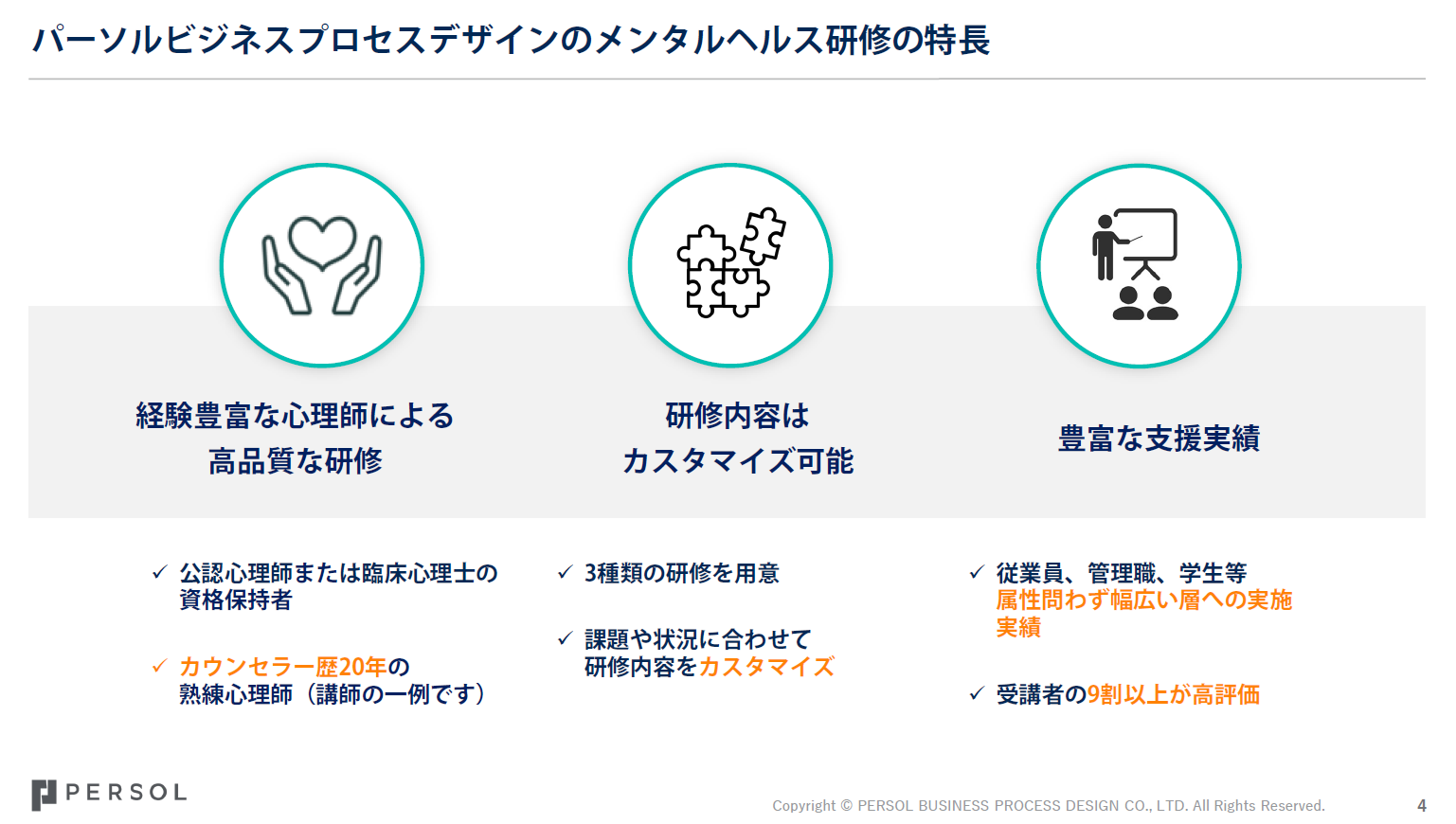 メンタルヘルス研修の特長