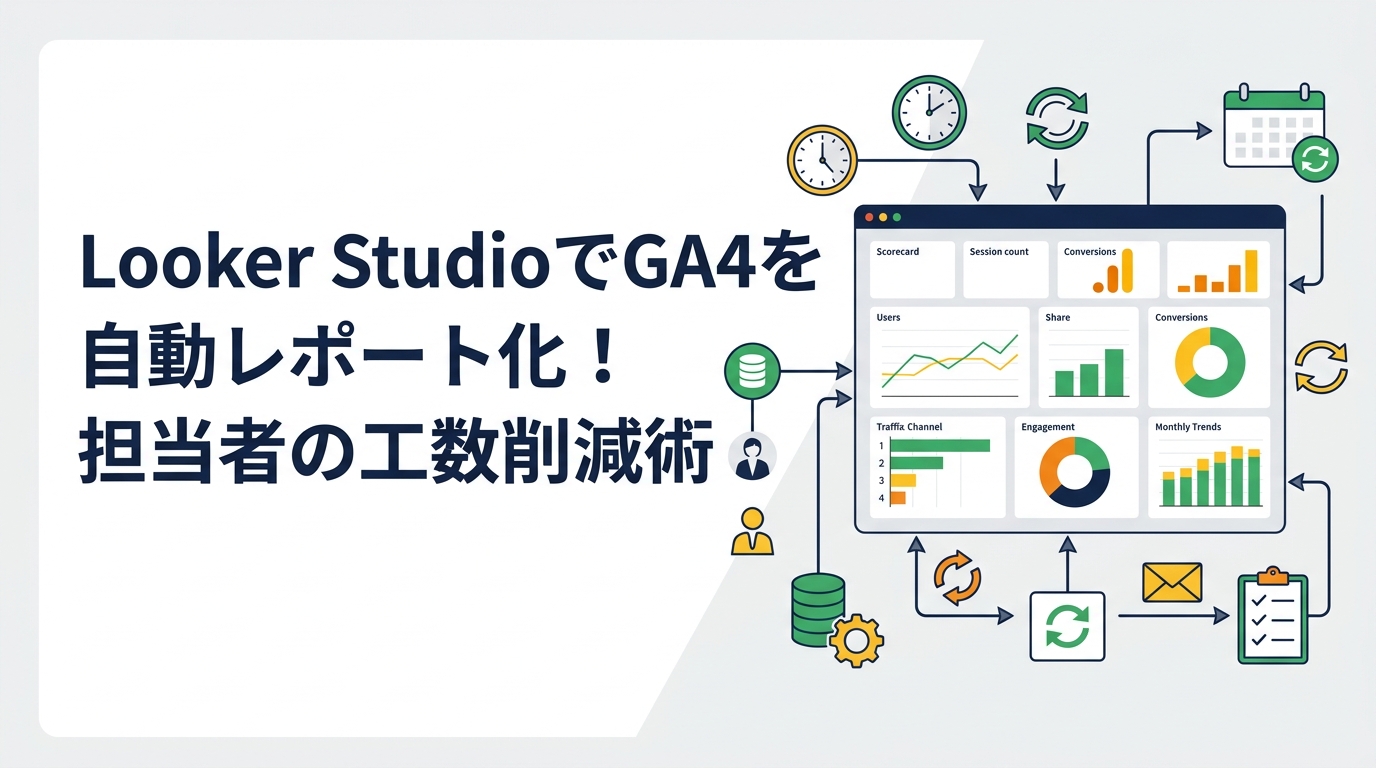 Looker StudioでGA4を自動レポート化！担当者の工数削減術