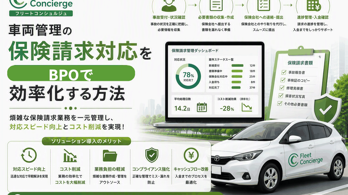 車両管理の保険請求対応をBPOで効率化する方法