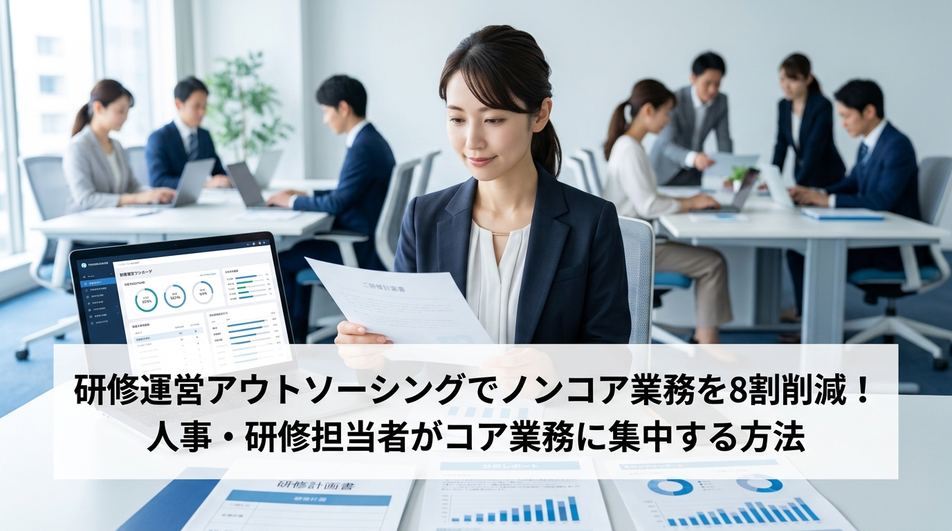 研修運営アウトソーシングでノンコア業務を8割削減！人事・研修担当者がコア業務に集中する方法