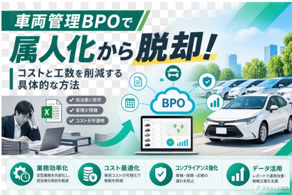 車両管理BPOで属人化から脱却！コストと工数を削減する具体的な方法