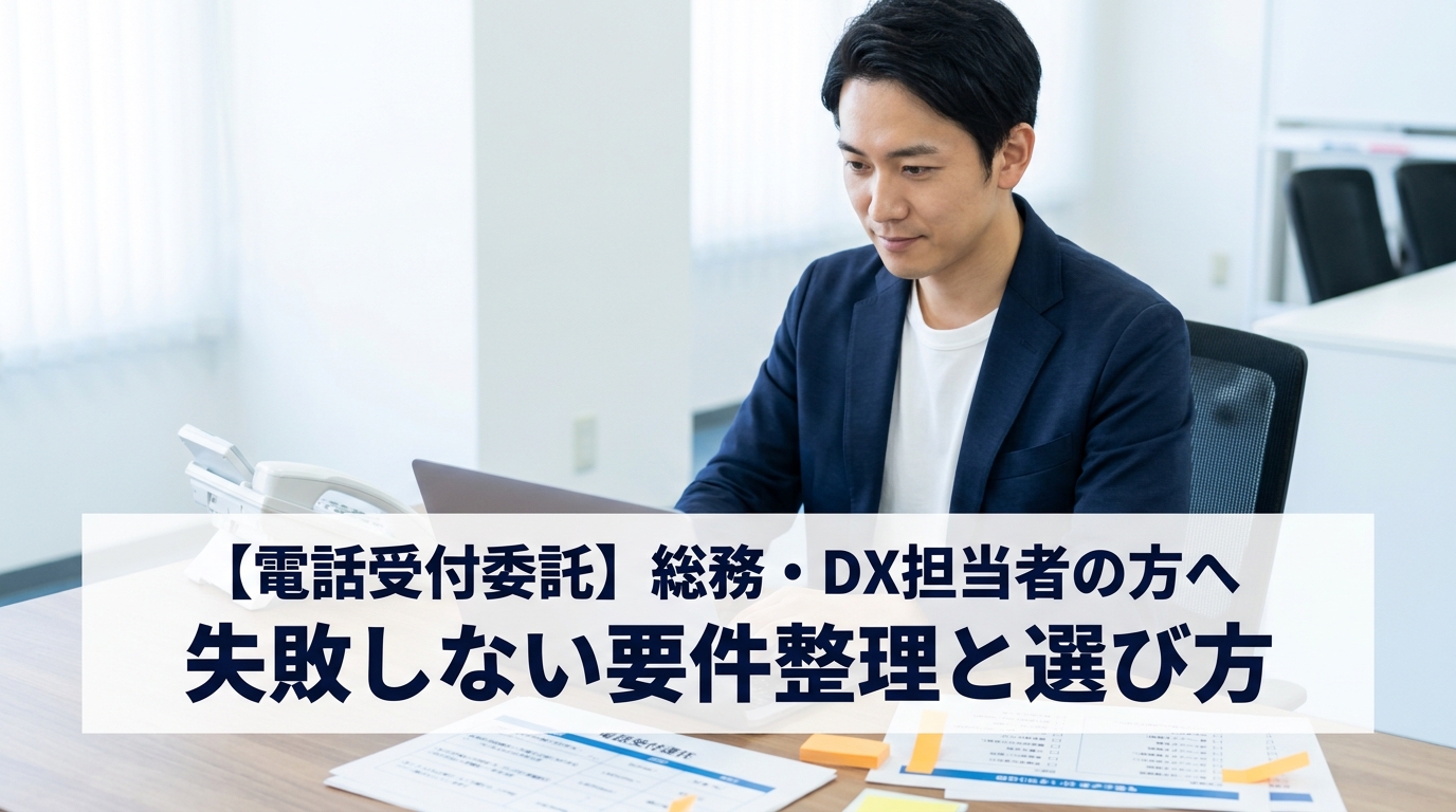 【電話受付委託】総務・DX担当者の方へ 失敗しない要件整理と選び方