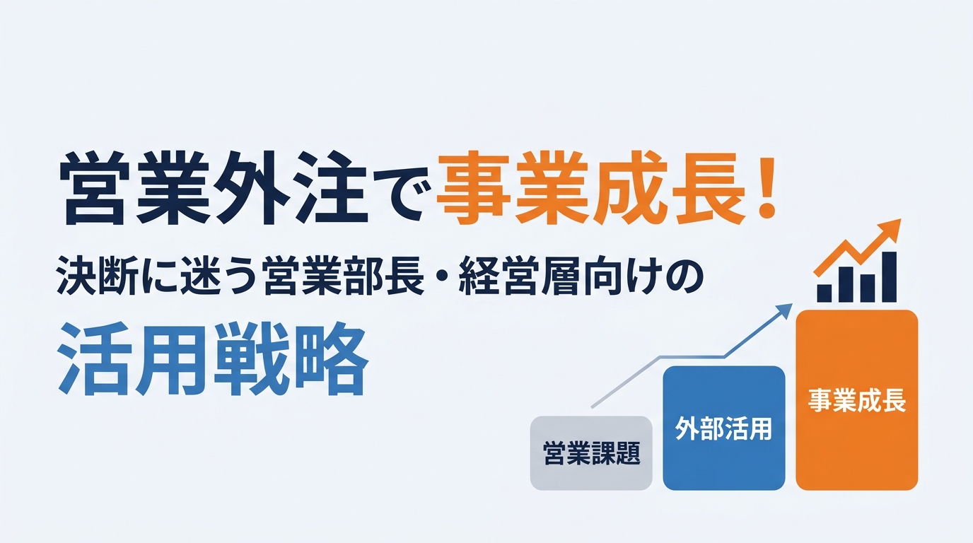 営業外注で事業成長！決断に迷う営業部長・経営層向けの活用戦略