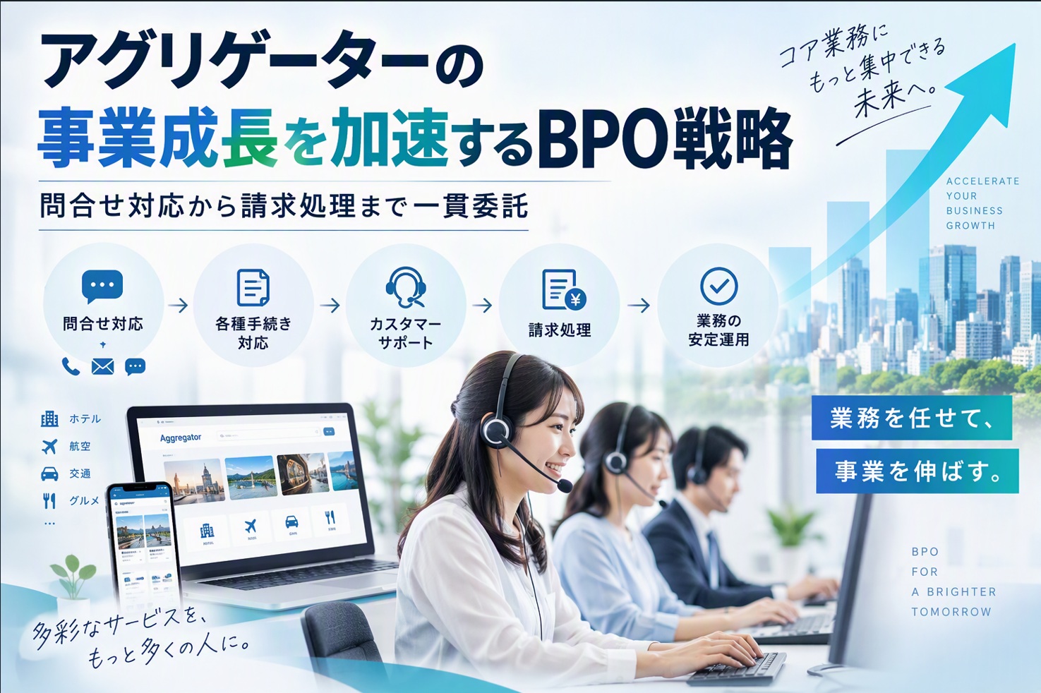 アグリゲーターの事業成長を加速するBPO戦略｜問合せ対応から請求処理まで一貫委託