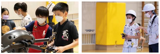 ドローンのフライト体験と災害現場におけるドローンの活用法を学習