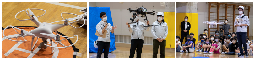 ドローンのデモンストレーション飛行