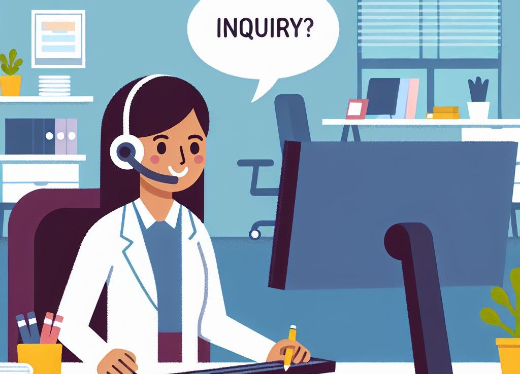 電話問い合わせを受けるテレフォンオペレーター